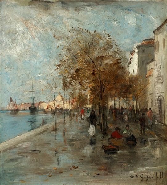 Venetianskt Kajmotiv Oil Painting by Wilhelm von Gegerfelt