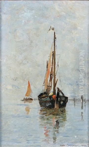 Fiskebatar I Venedig Oil Painting by Wilhelm von Gegerfelt