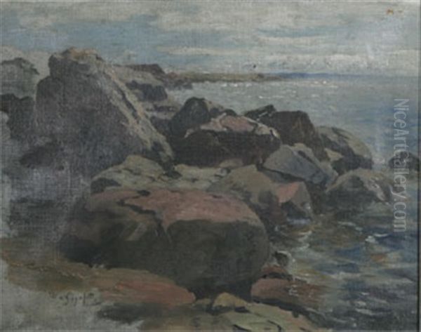 Kustlandskap (sketch) Oil Painting by Wilhelm von Gegerfelt