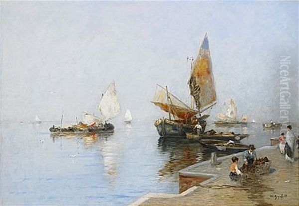 Vy Over Lagunen, Venedig Oil Painting by Wilhelm von Gegerfelt