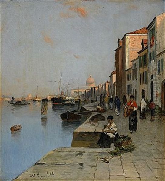 Venedig I Aftonrodnad Oil Painting by Wilhelm von Gegerfelt