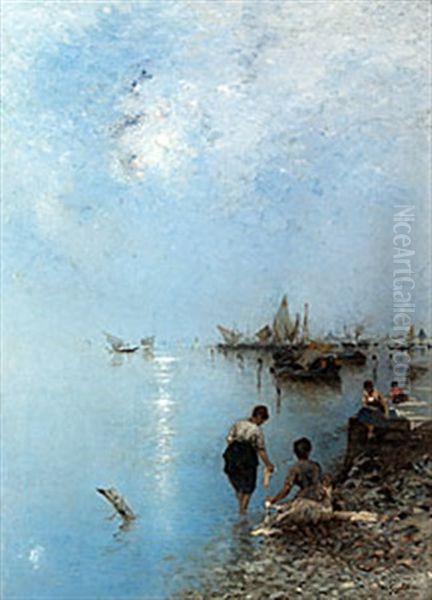 Fran Hamnen I Venedig Oil Painting by Wilhelm von Gegerfelt