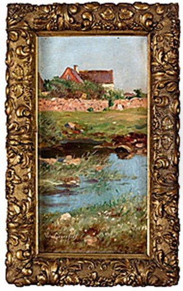 Huset Vid An Oil Painting by Wilhelm von Gegerfelt