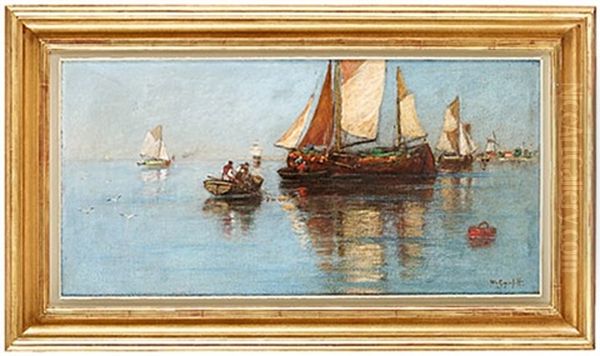 Batar Pa Redden, Medelhavet Oil Painting by Wilhelm von Gegerfelt