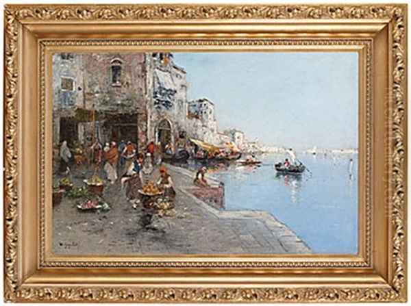 Venetianskt Kajmotiv Oil Painting by Wilhelm von Gegerfelt