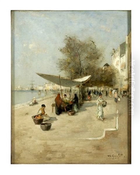 Street Scene Oil Painting by Wilhelm von Gegerfelt