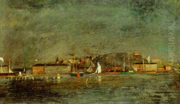 Goteborgs Hamn I Skymning Oil Painting by Wilhelm von Gegerfelt