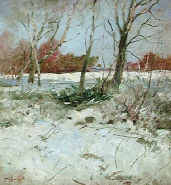 Soligt Vinterlandskap Oil Painting by Wilhelm von Gegerfelt