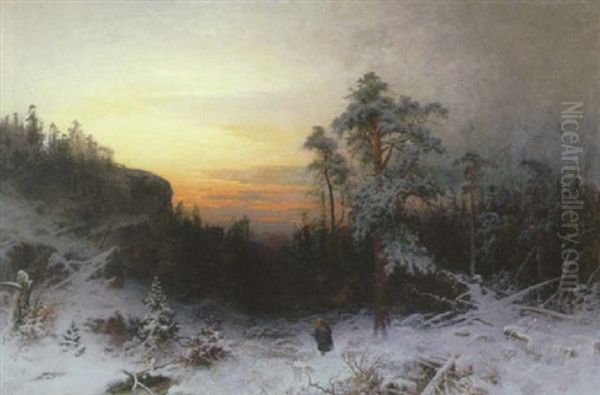 Vandrare I Vinterlandskap by Wilhelm von Gegerfelt