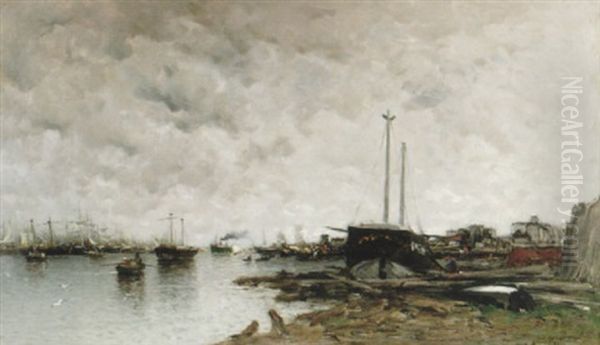 Sydlandskt Hamnlandskap Oil Painting by Wilhelm von Gegerfelt