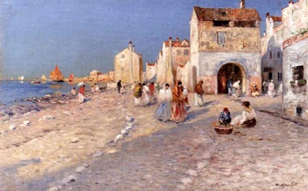 Strand, Venedig Oil Painting by Wilhelm von Gegerfelt