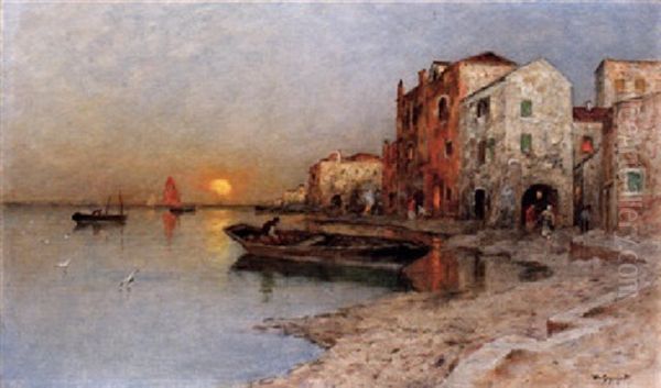 Venedig I Soluppgang Oil Painting by Wilhelm von Gegerfelt