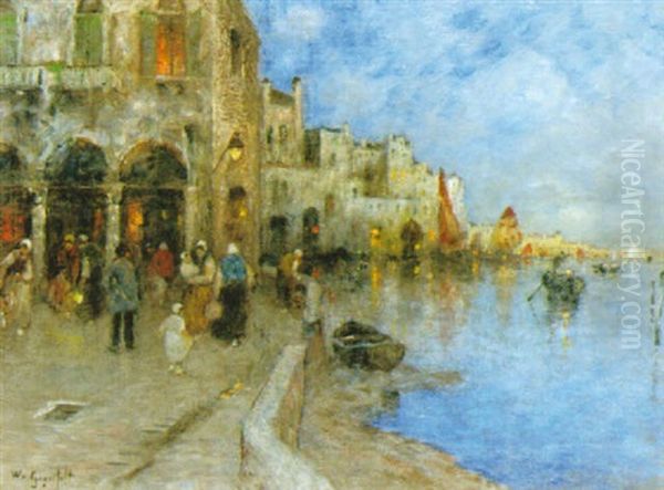 Skymning I Venedig Oil Painting by Wilhelm von Gegerfelt