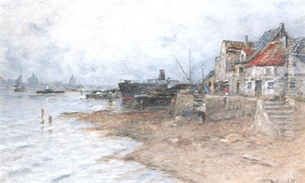 Hamn I Fransk Stad Oil Painting by Wilhelm von Gegerfelt