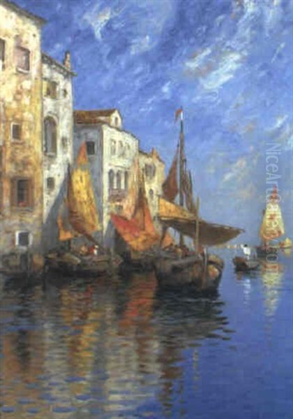 Venetianskt Kajmotiv Oil Painting by Wilhelm von Gegerfelt