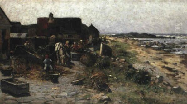 Fiskeby, Bretagne Oil Painting by Wilhelm von Gegerfelt