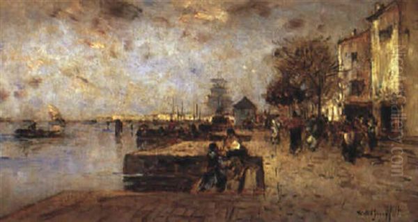 Hamn I Sydl,ndsk Stad Oil Painting by Wilhelm von Gegerfelt