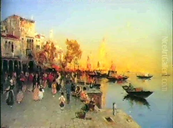 A View Of Venice Oil Painting by Wilhelm von Gegerfelt