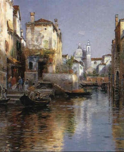 Venetianskt Stadsmotiv Oil Painting by Wilhelm von Gegerfelt