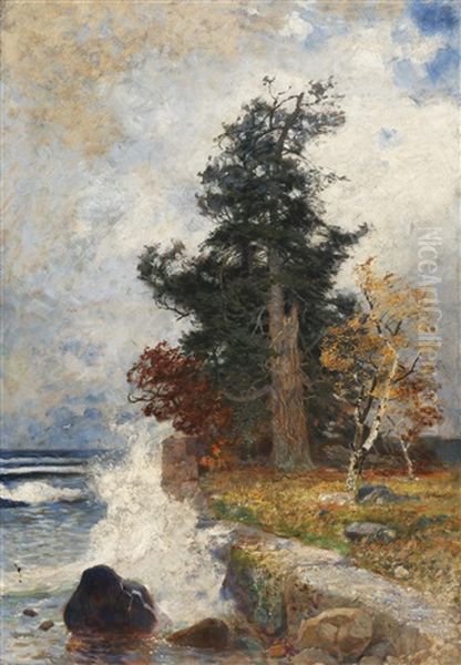 Kustenlandschaft Oil Painting by Eduard Gehbe