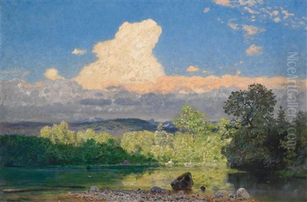 Sommerliche Landschaft Oil Painting by Eduard Gehbe