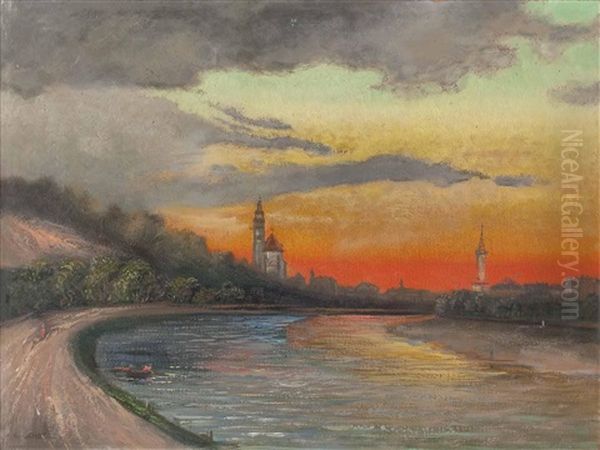 Mullnerkirche An Der Salzach Oil Painting by Eduard Gehbe