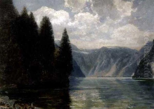 Am Konigsee Oil Painting by Eduard Gehbe