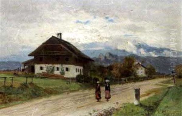 Motiv Bei Salzburg Oil Painting by Eduard Gehbe