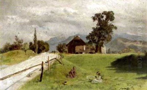 Motiv Bei Hellbrunn Oil Painting by Eduard Gehbe