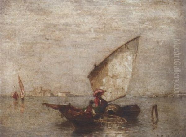 Trading Vessels On The Lagoon, Venice Oil Painting by Jacob Gehrig