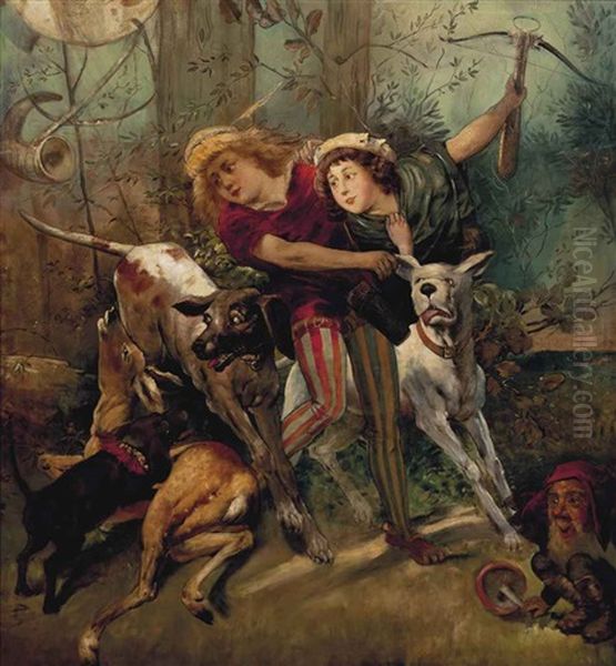 A Hunt Of The Imagination Oil Painting by Carl (Karl) Gehrts