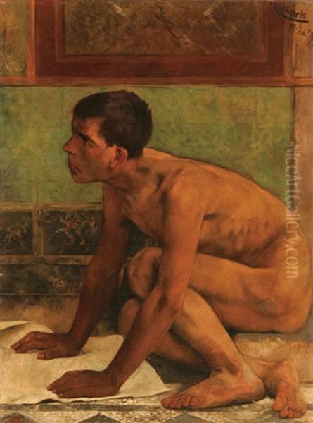 A Roman Slave Boy by Carl (Karl) Gehrts