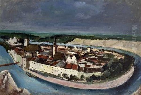 Wasserburg Am Inn Oil Painting by Otto Geigenberger