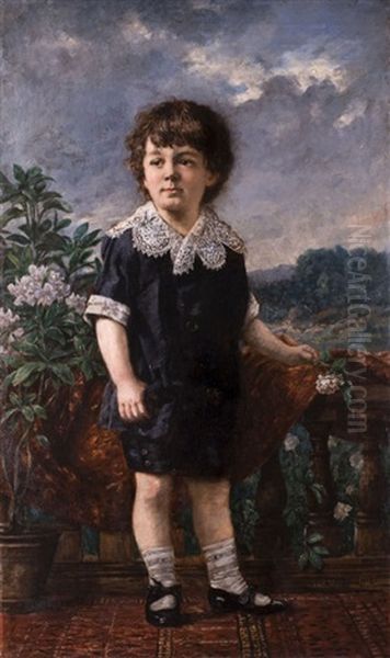 Portraitbildnis Eines Knaben Oil Painting by Augustin Caspar Geiger