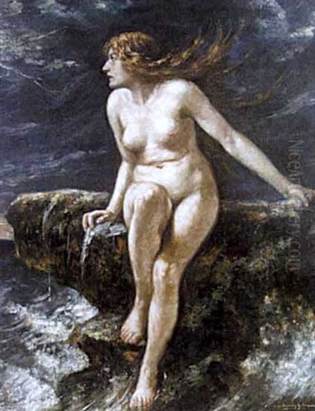 Diana Beim Bade Oil Painting by Augustin Caspar Geiger