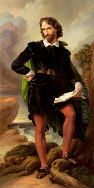 Der Burgschauspieler Kainz (?) Oil Painting by Carl (Karl) Joseph Geiger