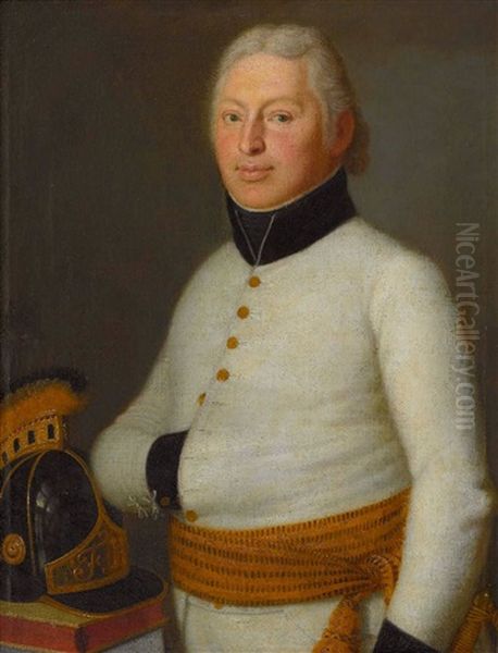 Hauptmann Johann Baptist Von Roll Oil Painting by Conrad Geiger