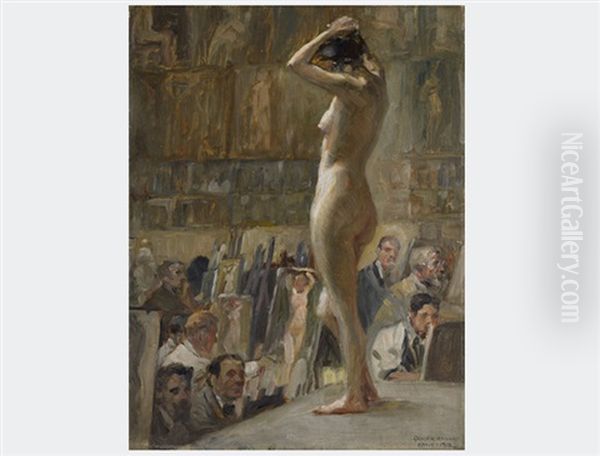 Standing Nude Model Oil Painting by Richard Geiger