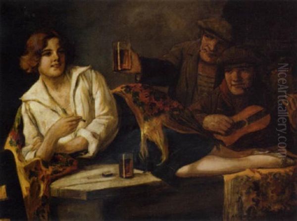 A Merry Serenade Oil Painting by Richard Geiger