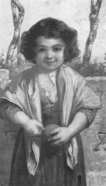 A Young Gypsy Girl Oil Painting by Richard Geiger