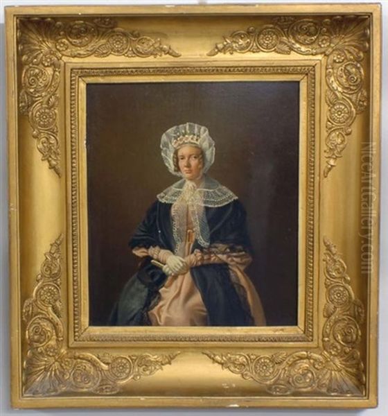 Portrait Of A Lady Oil Painting by Jozef Geirnaert