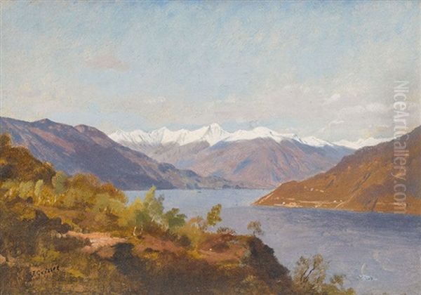 Landschaft Am Vierwaldstattersee Oil Painting by Johann-Joseph Geisser