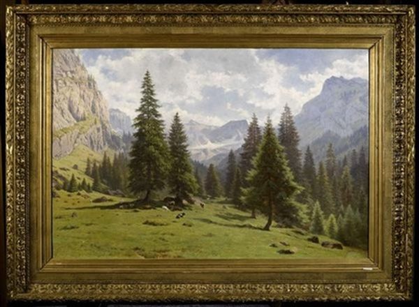 Gebirgslandschaft Oil Painting by Johann-Joseph Geisser