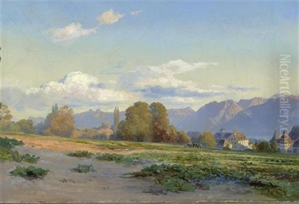 Blick Auf Den Genfersee Oil Painting by Johann-Joseph Geisser