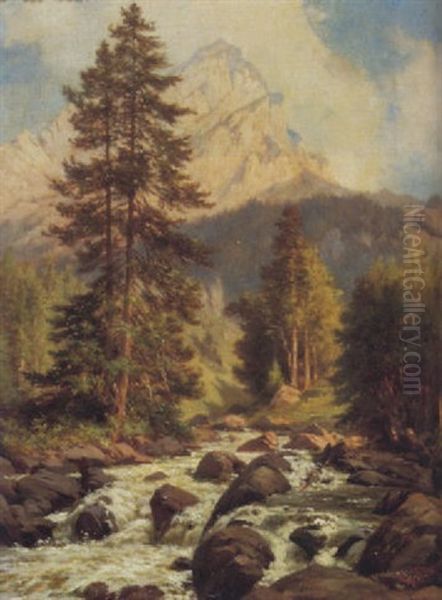 Landschaft Oil Painting by Johann-Joseph Geisser