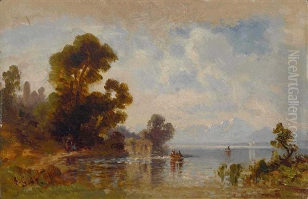 Am Ufer Des Starnberger Sees Oil Painting by August Christian Geist