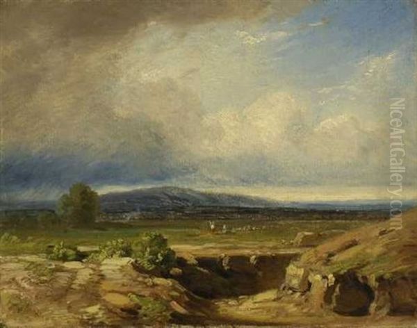 Weite Landschaft Oil Painting by August Christian Geist