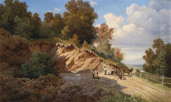 Sandgrube Bei Wien Oil Painting by Carl Friedrich Wilhelm Geist