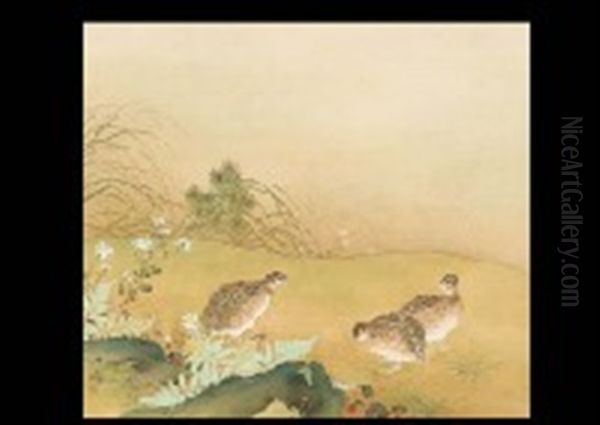 Autumn Quails Oil Painting by Ogata Gekko