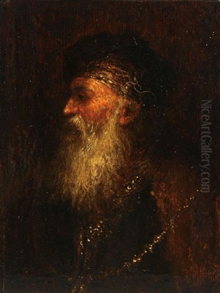 Portrait Of A Beareded Man With A Gold Chain Oil Painting by Aert De Gelder